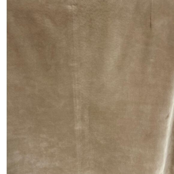 BOSTON PROPER Tan Suede Leather Panel Midi Skirt Boho Chic Boho Cottage Size 14 - Picture 9 of 16